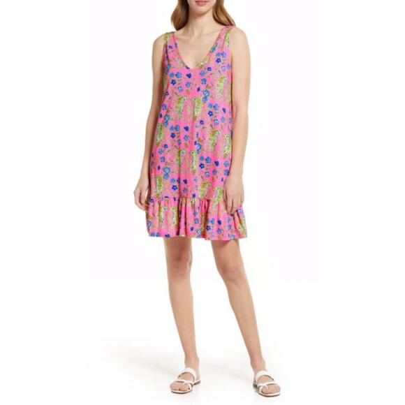 Lilly Pulitzer Camilla Dress S NWOT Prosecco Pink Tigress Garden Floral Coastal - Picture 1 of 6
